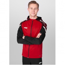 JAKO Hooded Jacket Performance (Polyester Fleece) red/black Men